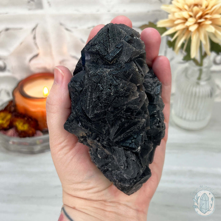 UV Reactive Black Rose Fluorite Specimen