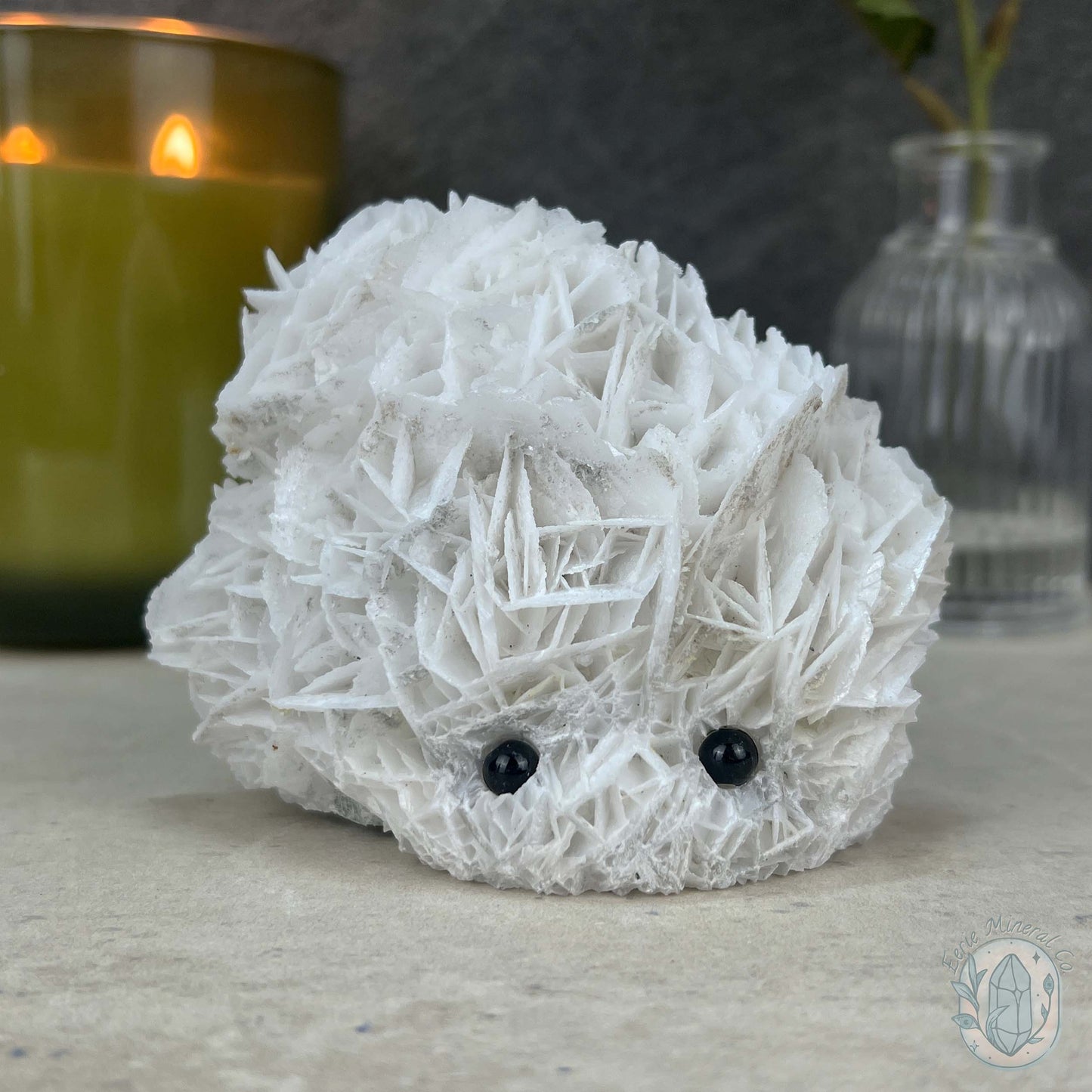UV Reactive Bladed or Paper Calcite Pet Rock Carving