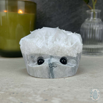 UV Reactive Bladed or Paper Calcite Pet Rock Carving