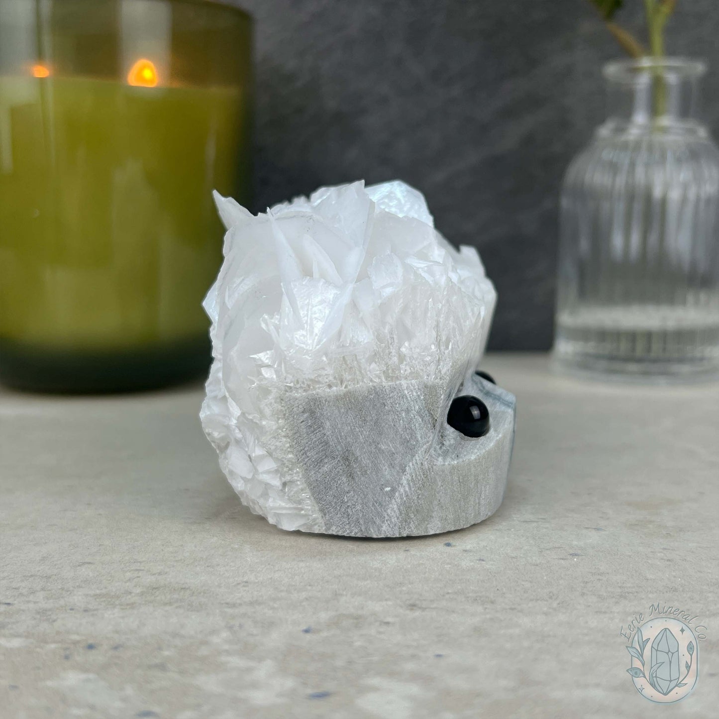 UV Reactive Bladed or Paper Calcite Pet Rock Carving