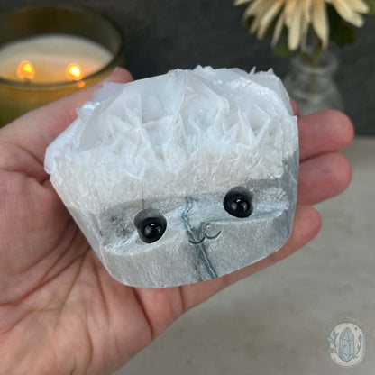 UV Reactive Bladed or Paper Calcite Pet Rock Carving