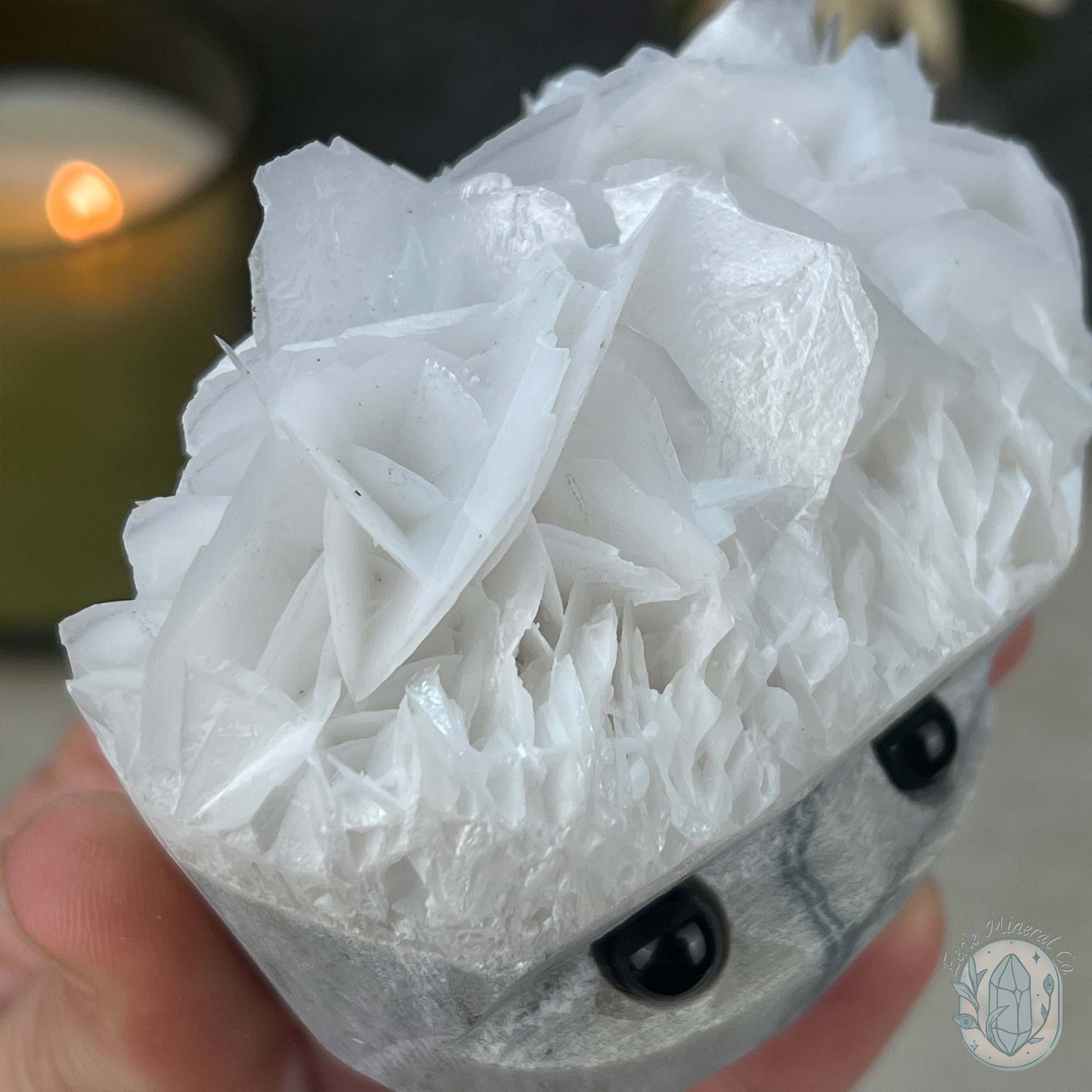 UV Reactive Bladed or Paper Calcite Pet Rock Carving