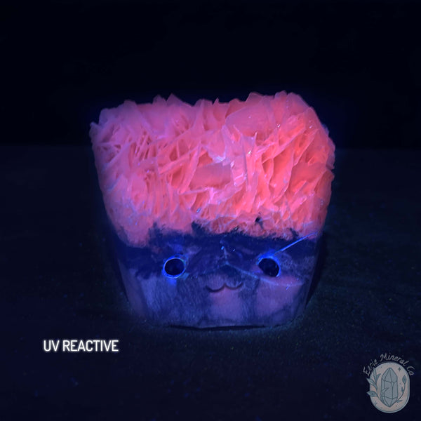 UV Reactive Bladed or Paper Calcite Pet Rock Carving