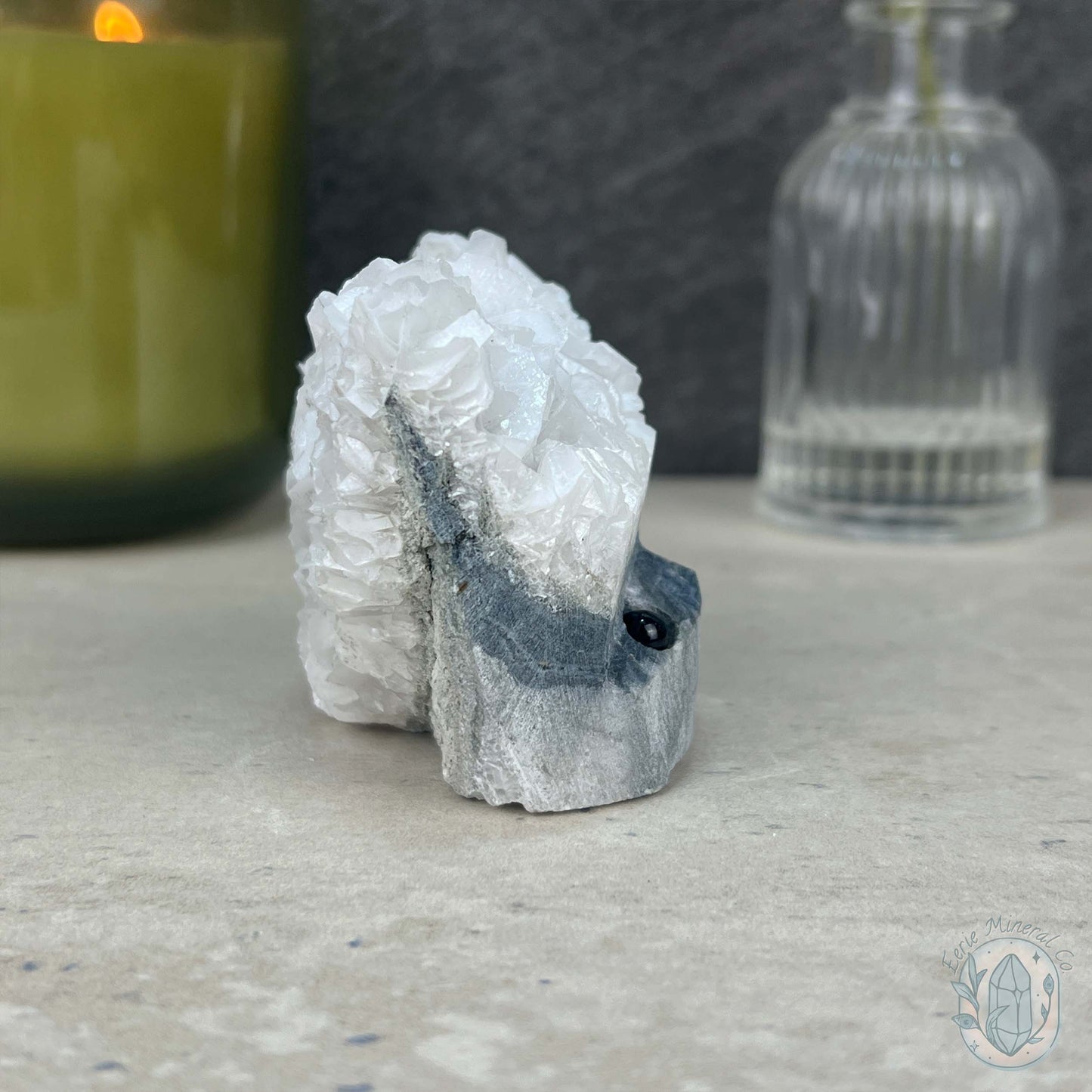 UV Reactive Bladed or Paper Calcite Pet Rock Carving