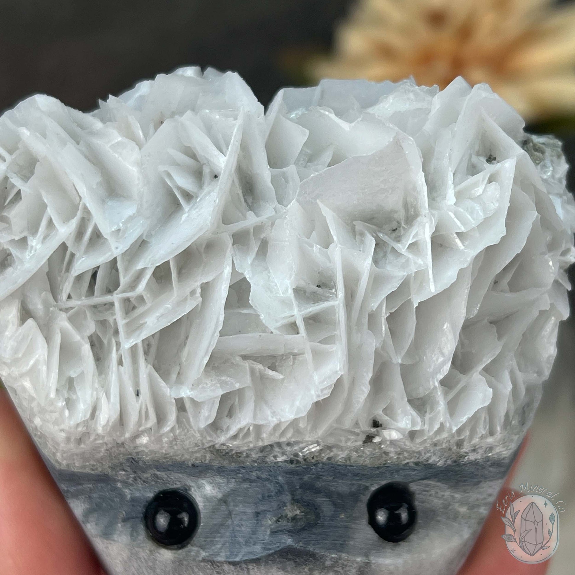 UV Reactive Bladed or Paper Calcite Pet Rock Carving