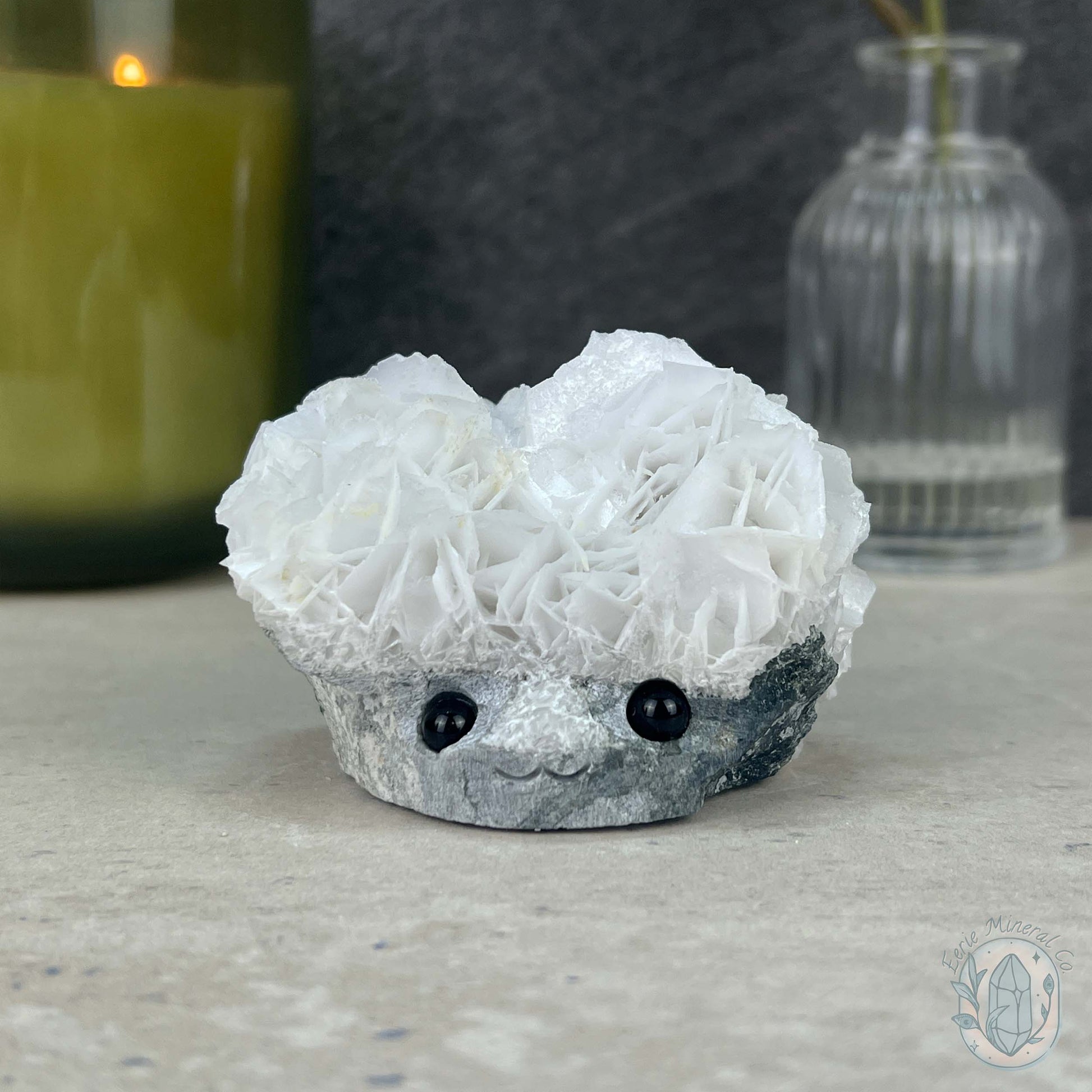 UV Reactive Bladed or Paper Calcite Pet Rock Carving