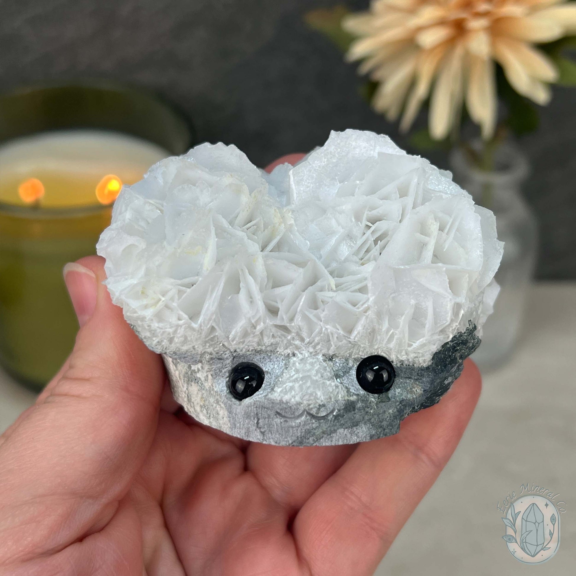 UV Reactive Bladed or Paper Calcite Pet Rock Carving