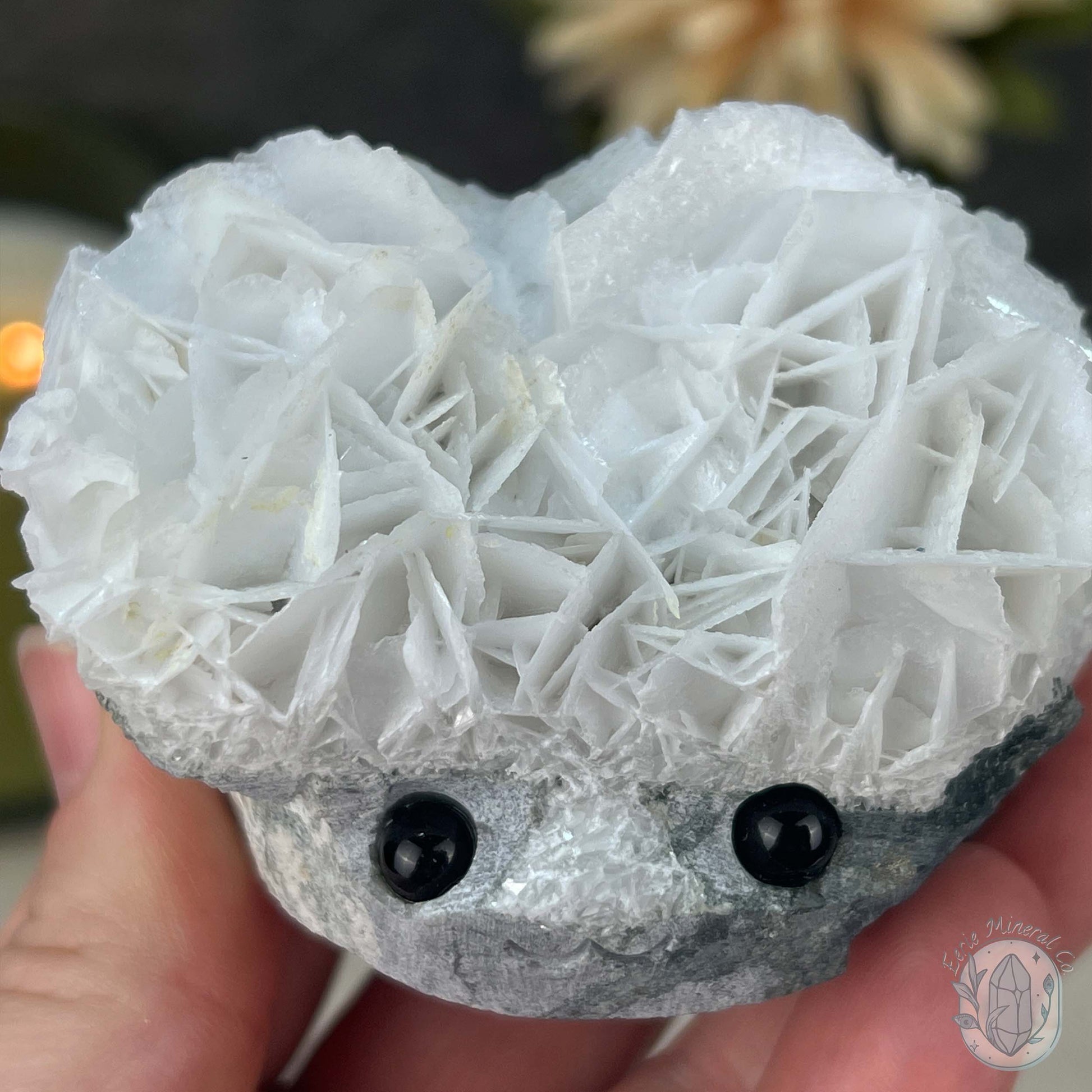 UV Reactive Bladed or Paper Calcite Pet Rock Carving