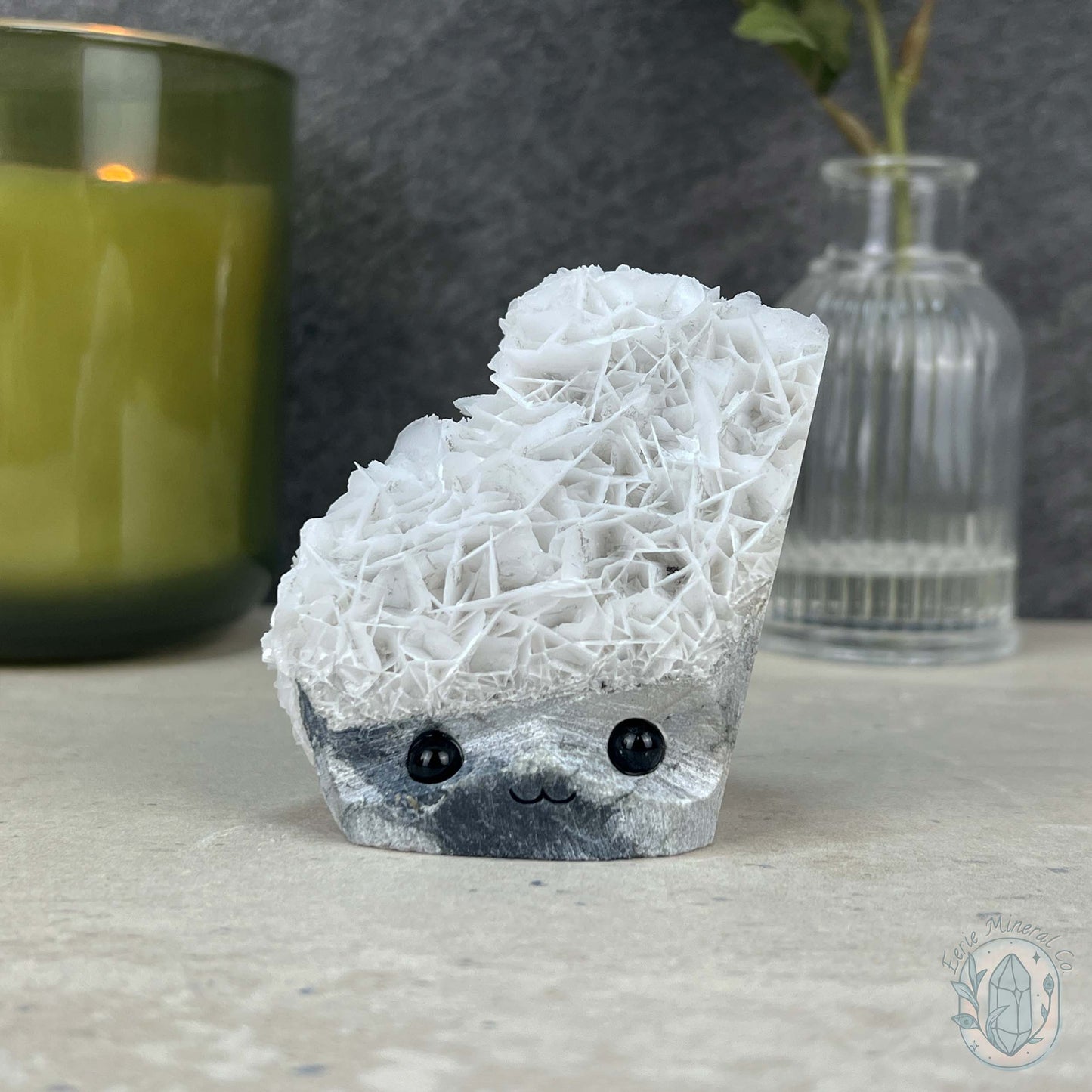 UV Reactive Bladed or Paper Calcite Pet Rock Carving