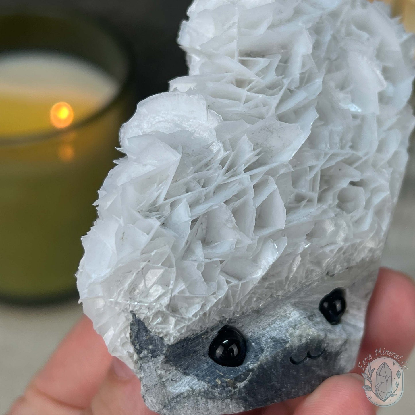 UV Reactive Bladed or Paper Calcite Pet Rock Carving