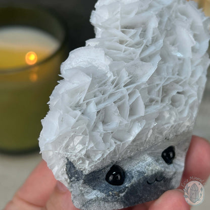 UV Reactive Bladed or Paper Calcite Pet Rock Carving