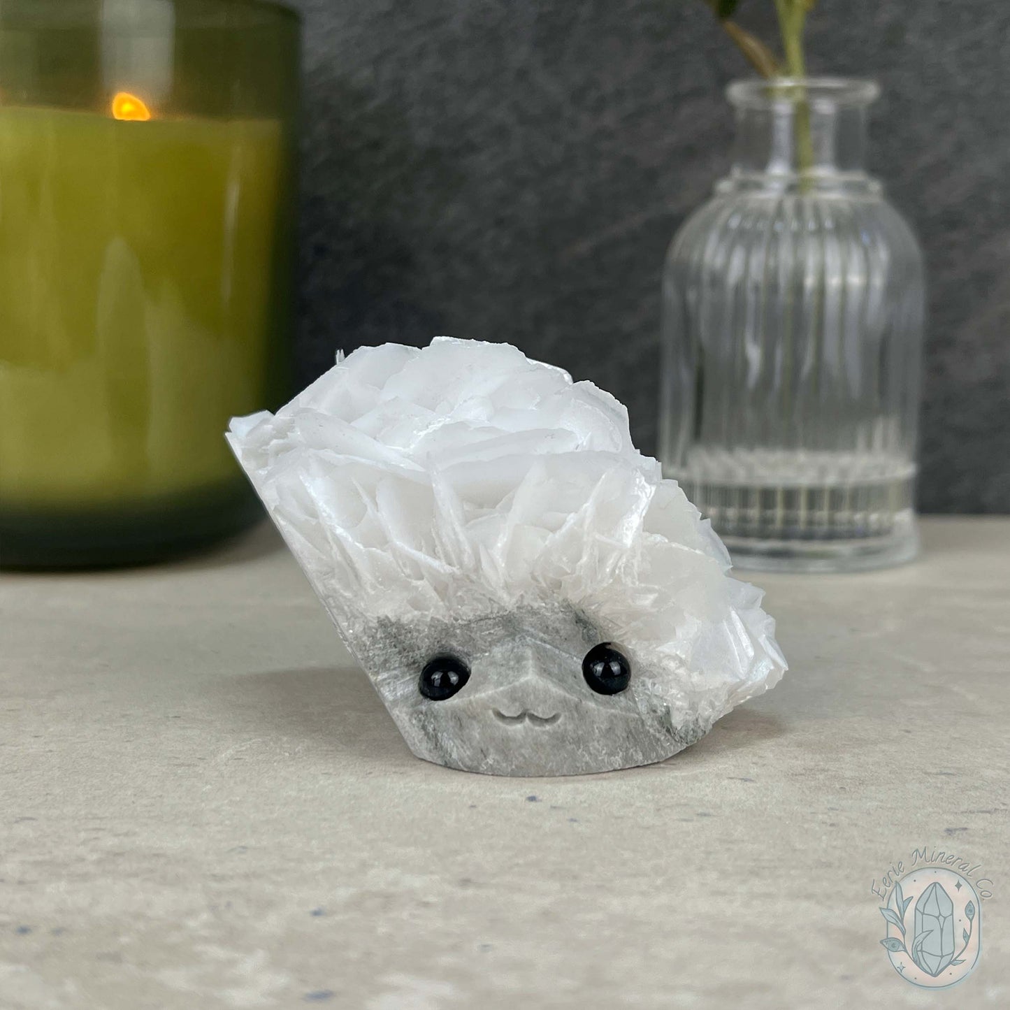 UV Reactive Bladed or Paper Calcite Pet Rock Carving