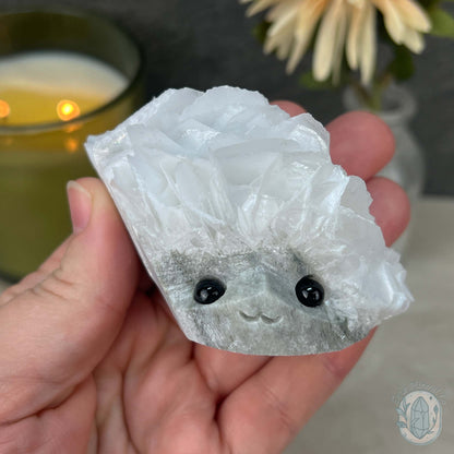 UV Reactive Bladed or Paper Calcite Pet Rock Carving