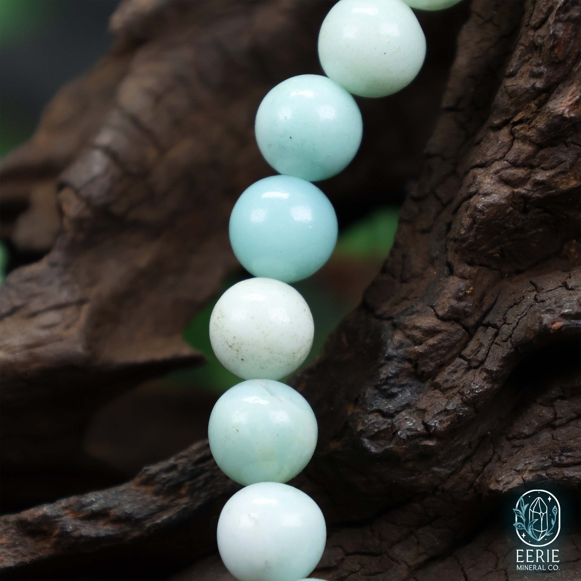 Blue Caribbean Calcite Gemstone Beaded Boho Stretch Bracelet
