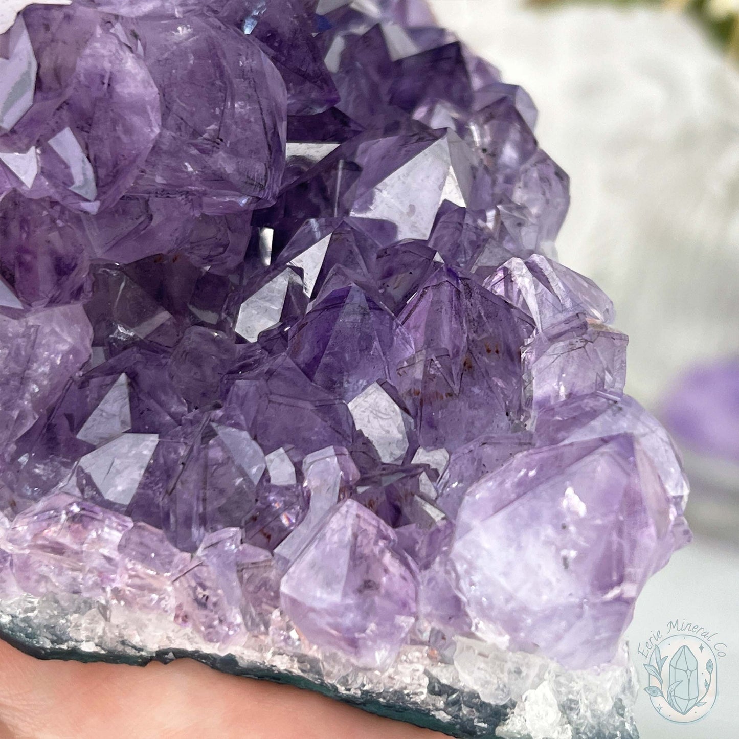 Brazilian Amethyst Flower Cluster with Golden Goethite Inclusions
