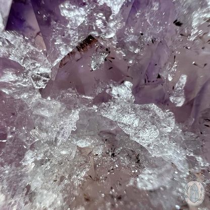 Brazilian Amethyst with Druzy Quartz Crystal Cluster