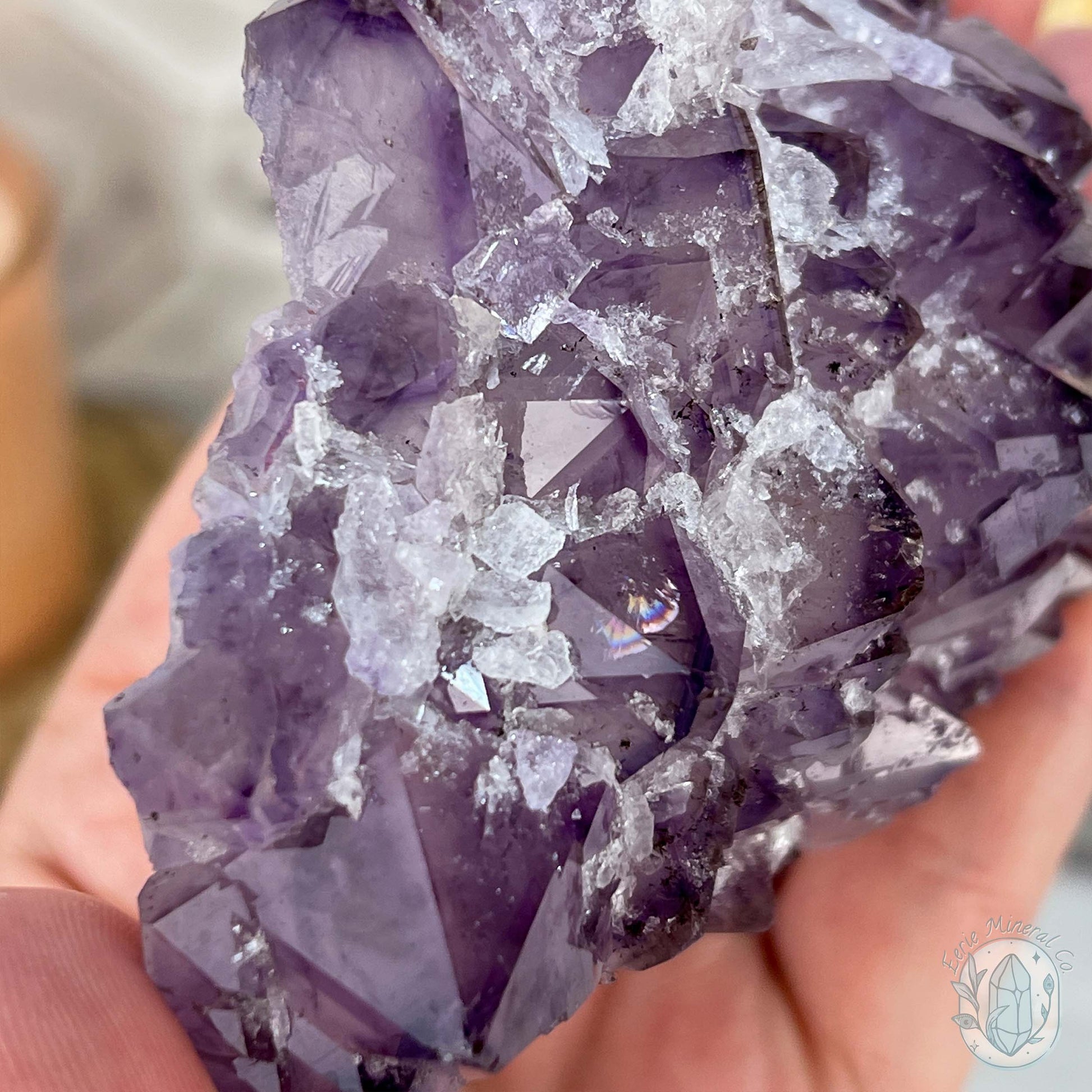 Brazilian Amethyst with Druzy Quartz Crystal Cluster