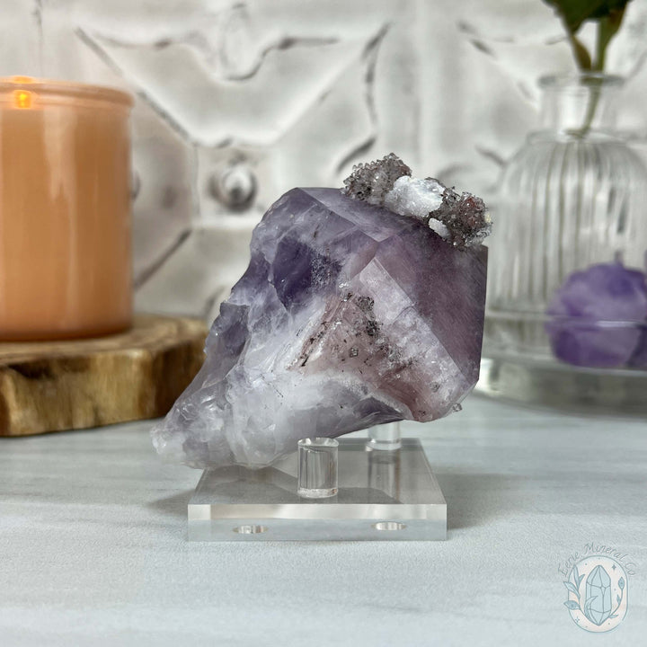 Brazilian Double Amethyst Points with Phantoms and Druzy Quartz