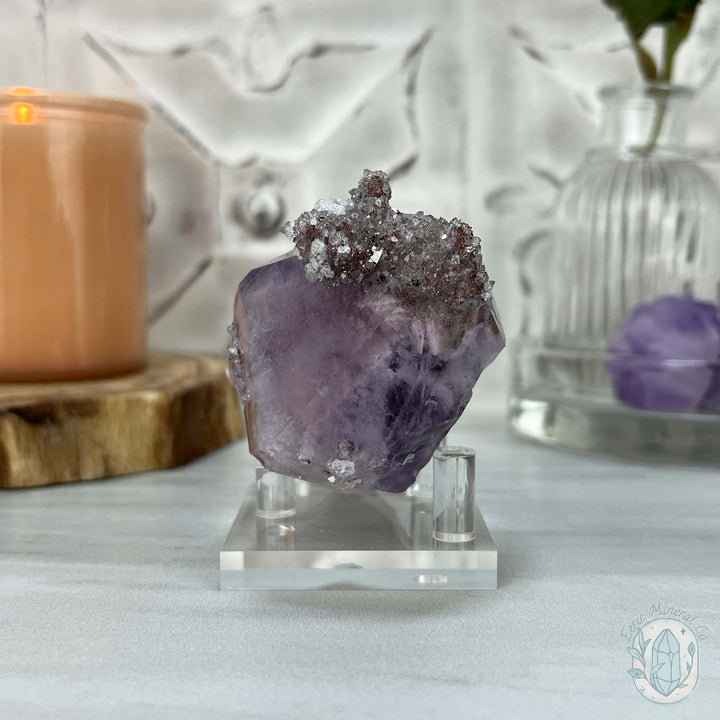 Brazilian Double Amethyst Points with Phantoms and Druzy Quartz