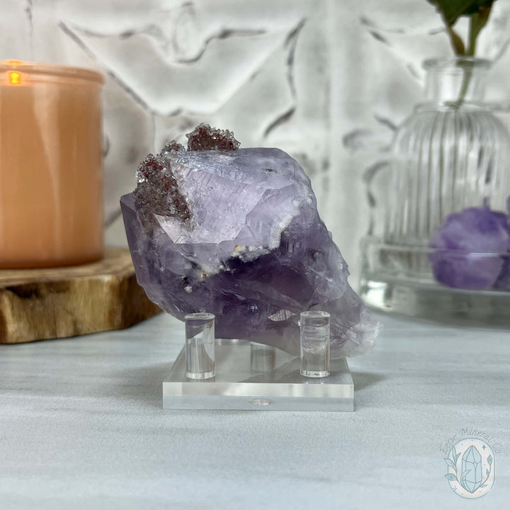 Brazilian Double Amethyst Points with Phantoms and Druzy Quartz