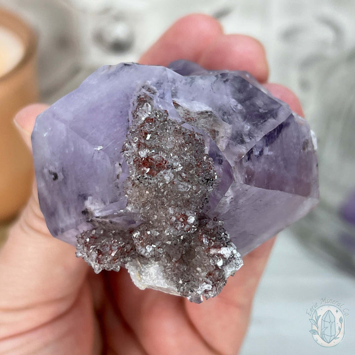 Brazilian Double Amethyst Points with Phantoms and Druzy Quartz