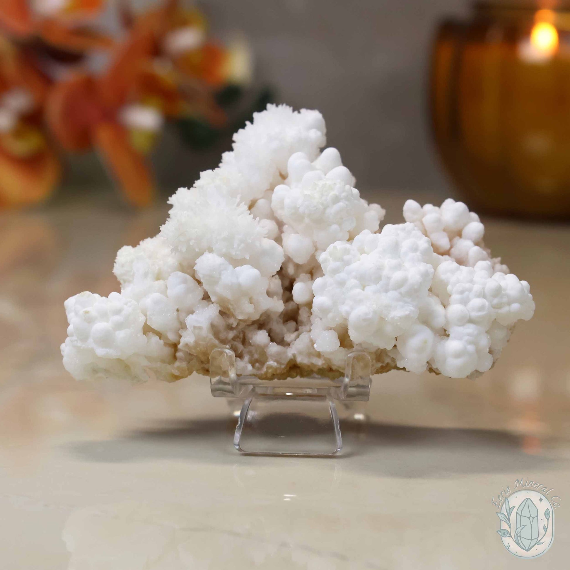 White Druzy Calcite Cave Stalactite Specimen