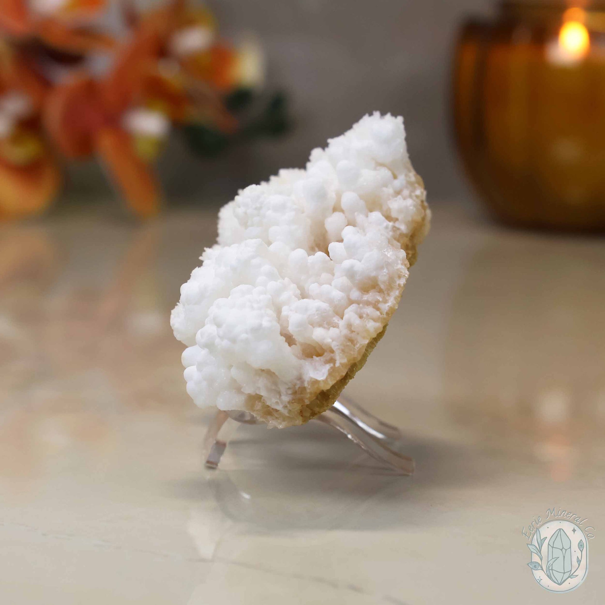White Druzy Calcite Cave Stalactite Specimen