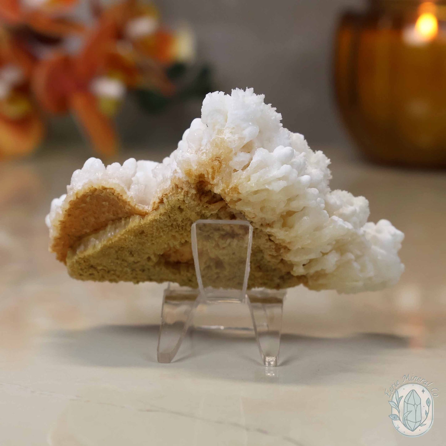 White Druzy Calcite Cave Stalactite Specimen