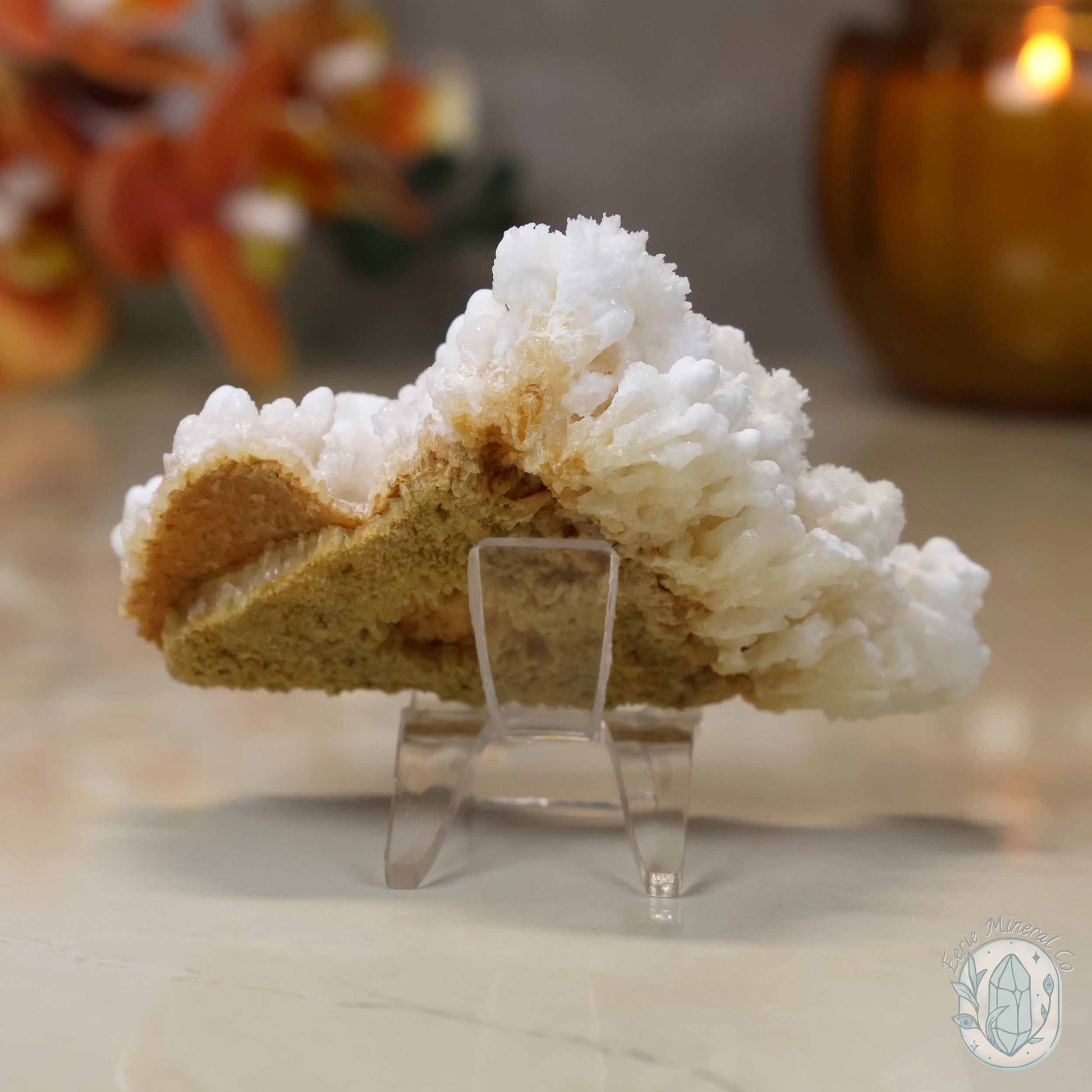 White Druzy Calcite Cave Stalactite Specimen