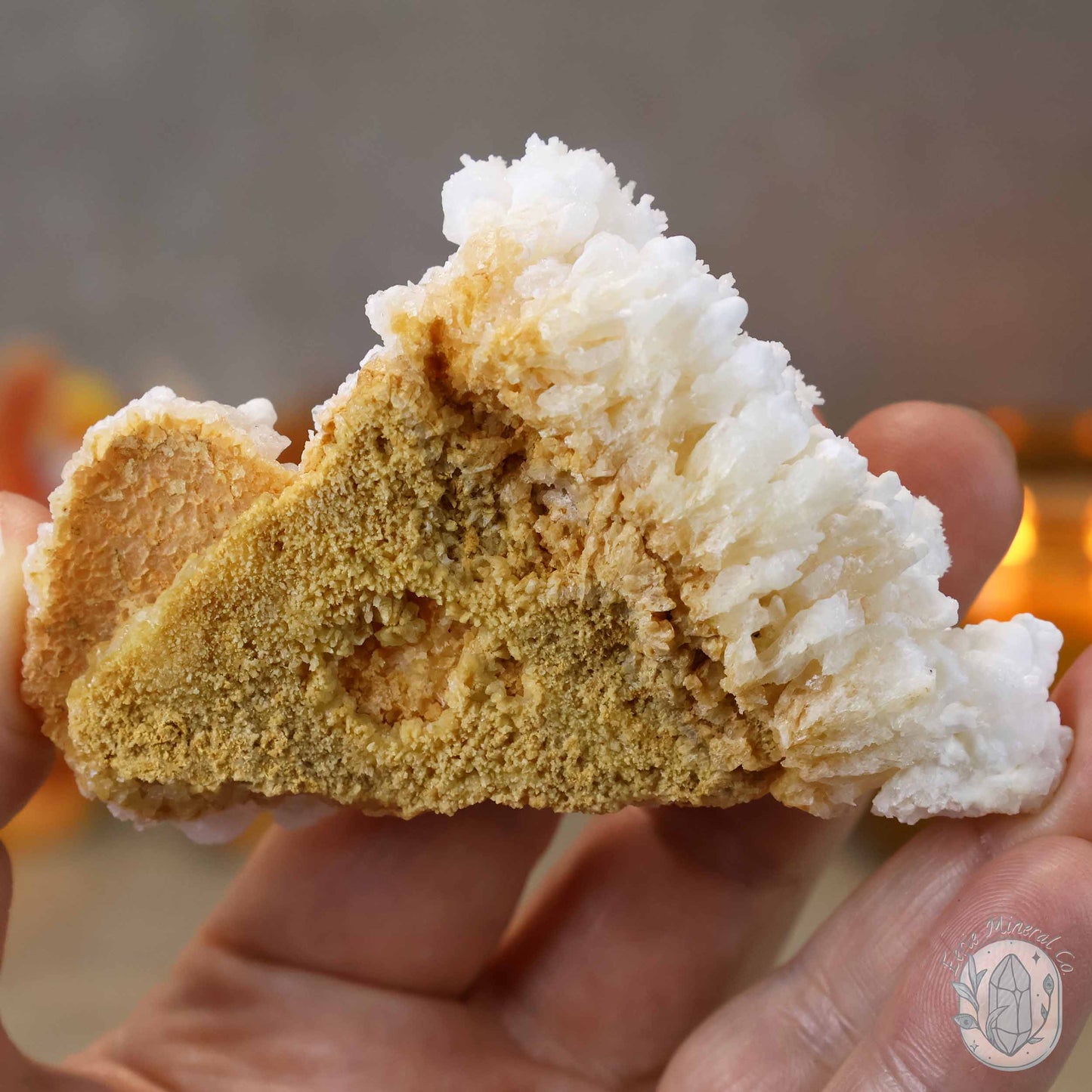 White Druzy Calcite Cave Stalactite Specimen