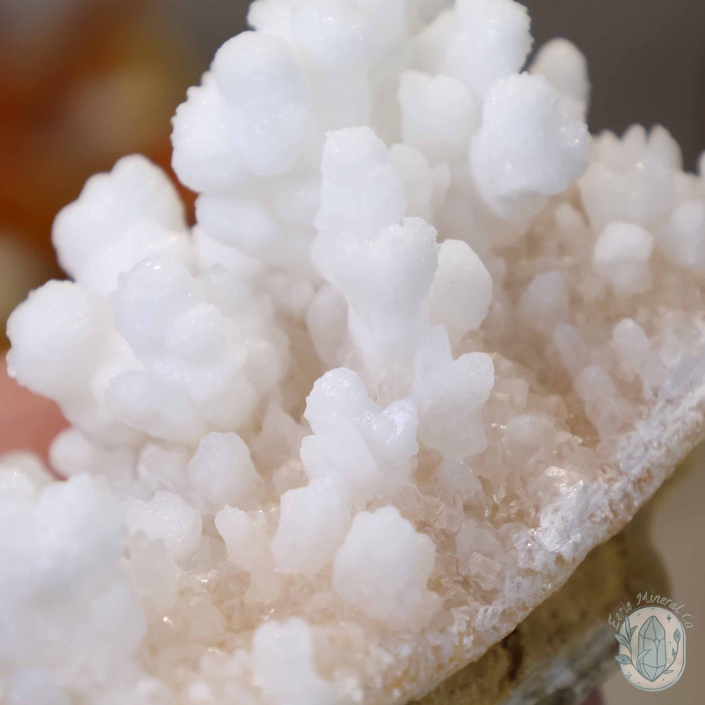 White Colored Druzy Calcite Cave Stalactite Specimen
