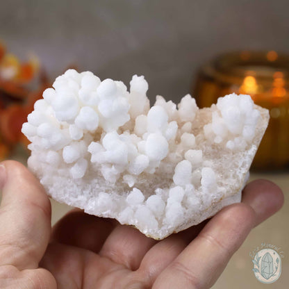 White Colored Druzy Calcite Cave Stalactite Specimen
