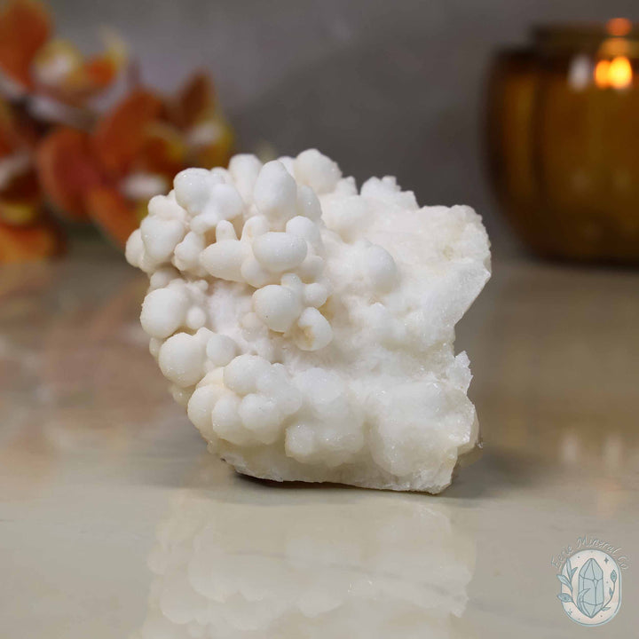 White Druzy Calcite Cave Stalactite Specimen