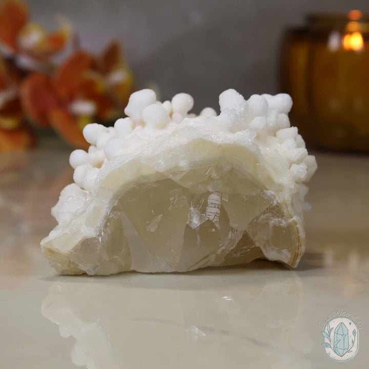 White Druzy Calcite Cave Stalactite Specimen