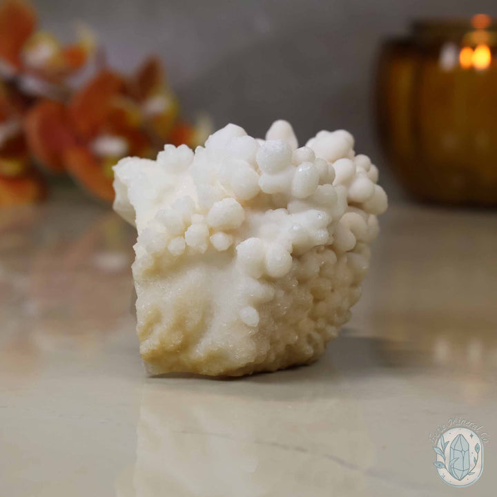 White Druzy Calcite Cave Stalactite Specimen