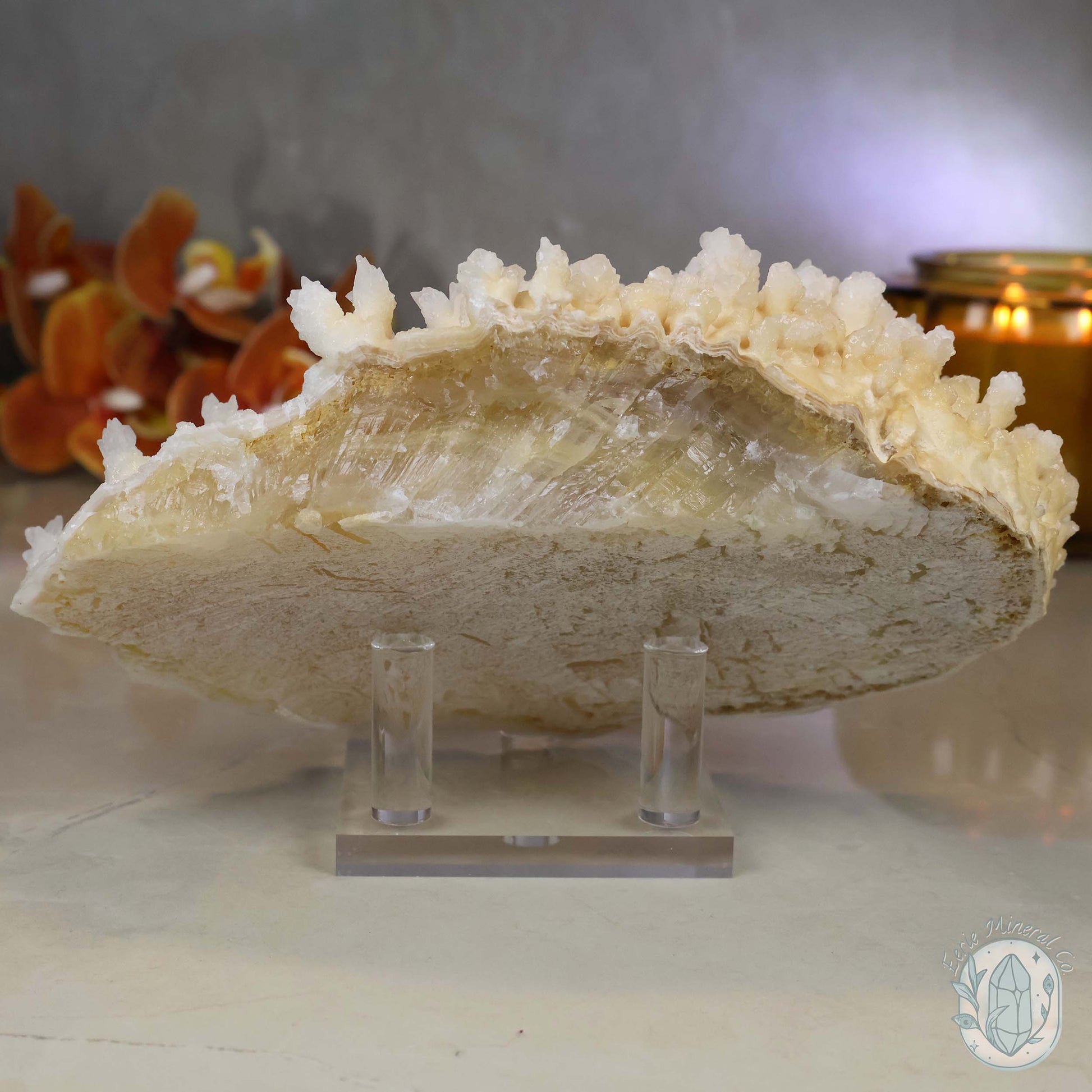 Cream Colored Calcite Cave Stalactite Specimen