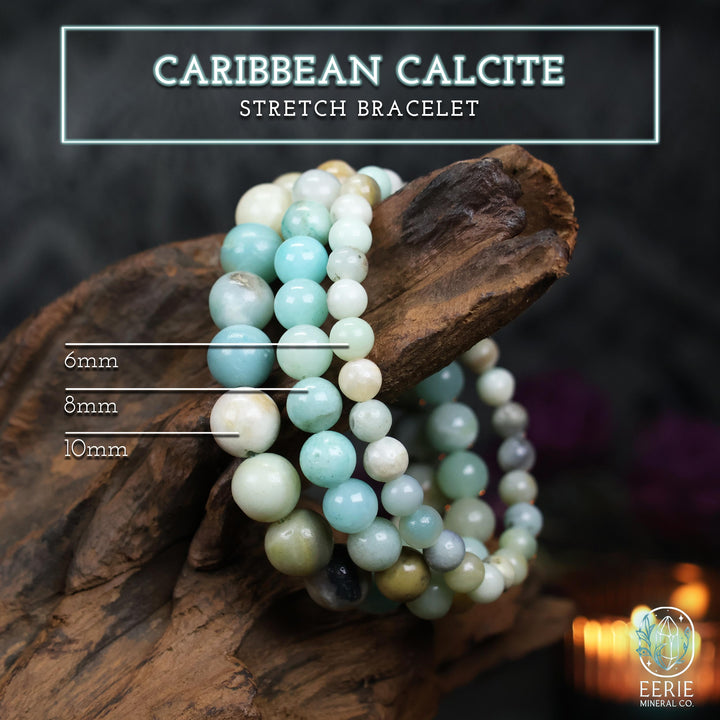 Caribbean Calcite Beaded Gemstone Boho Stretch Bracelet