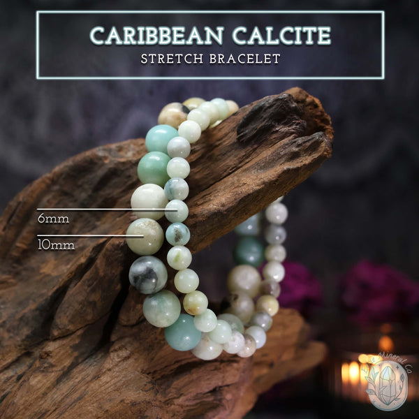 Caribbean Calcite Beaded Gemstone Stretch Bracelet
