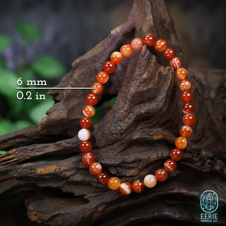 Carnelian Stone Beaded Boho Stretch Bracelet