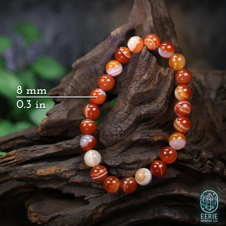 Carnelian Stone Beaded Boho Stretch Bracelet