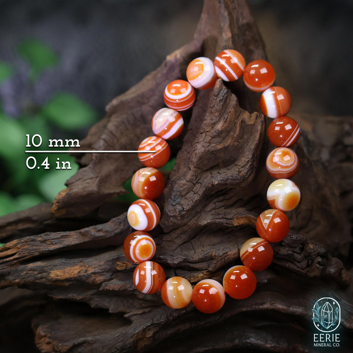 Carnelian Stone Beaded Boho Stretch Bracelet