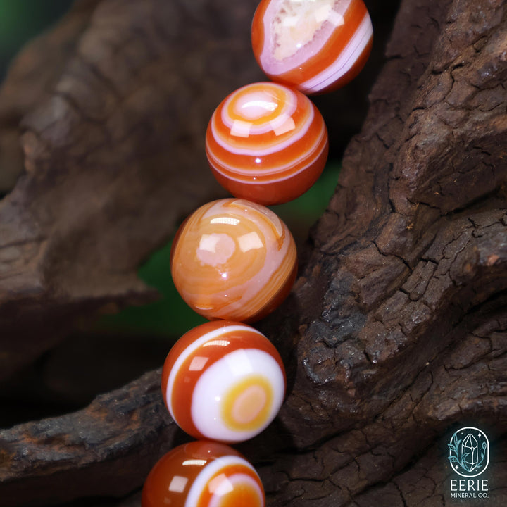 Carnelian Stone Beaded Boho Stretch Bracelet
