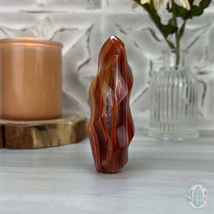 Polished Carnelian Agate Flame