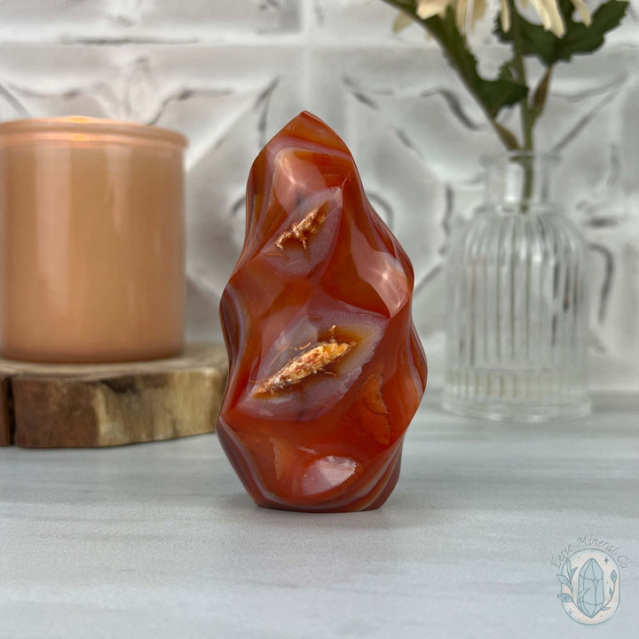 Polished Carnelian Agate Flame