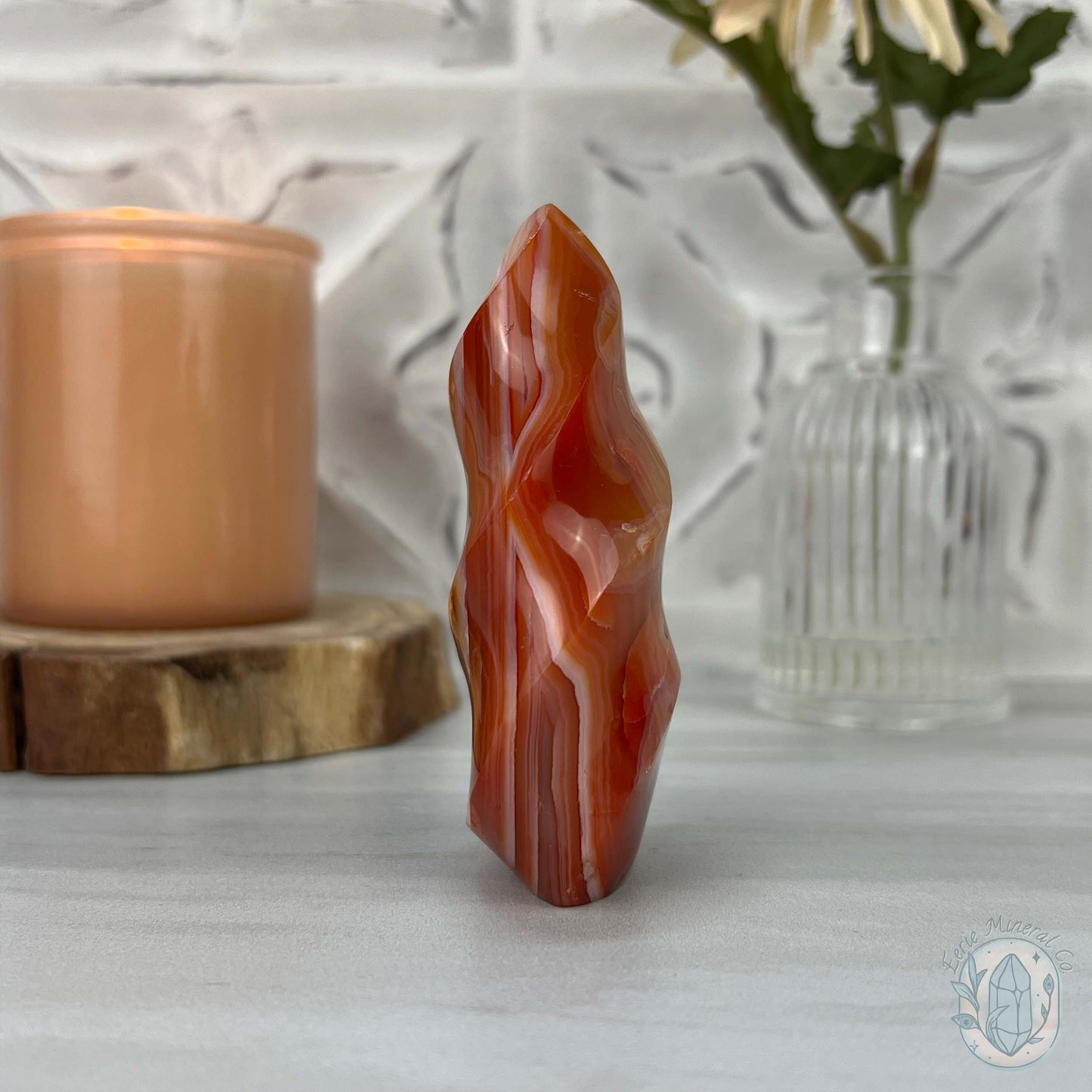 Polished Carnelian Agate Flame