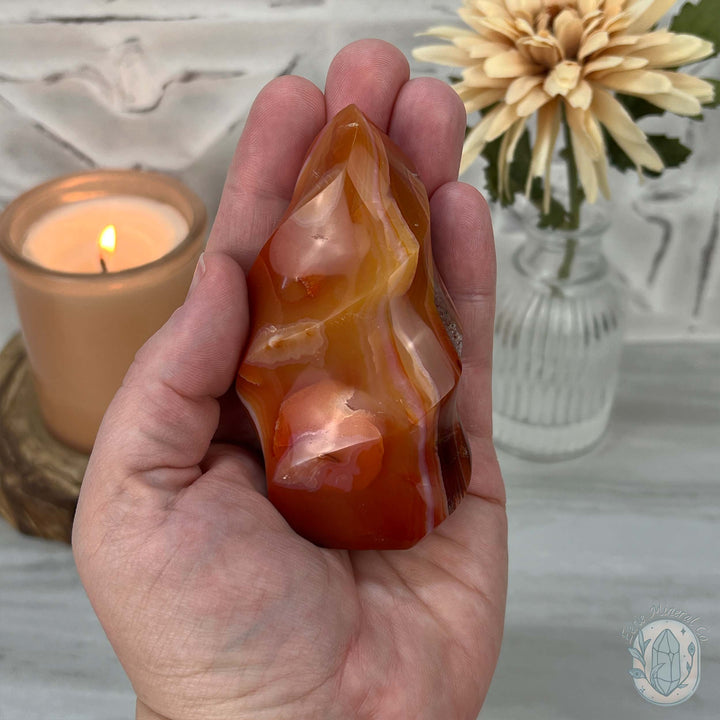 Polished Carnelian Agate Flame