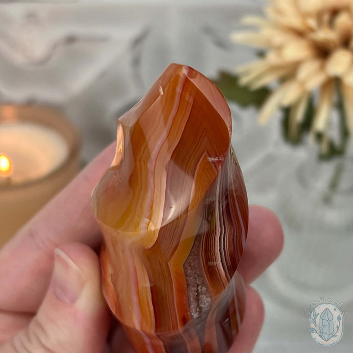 Polished Carnelian Agate Flame