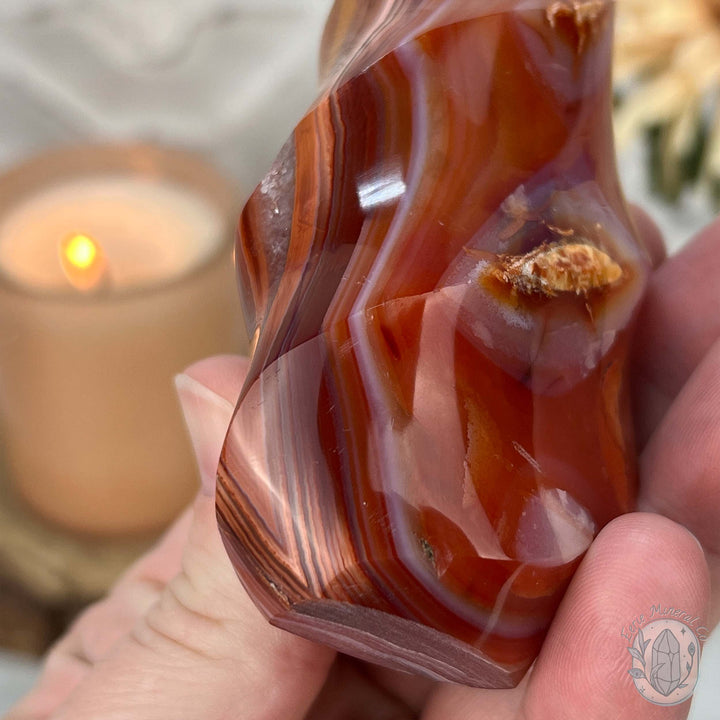 Polished Carnelian Agate Flame