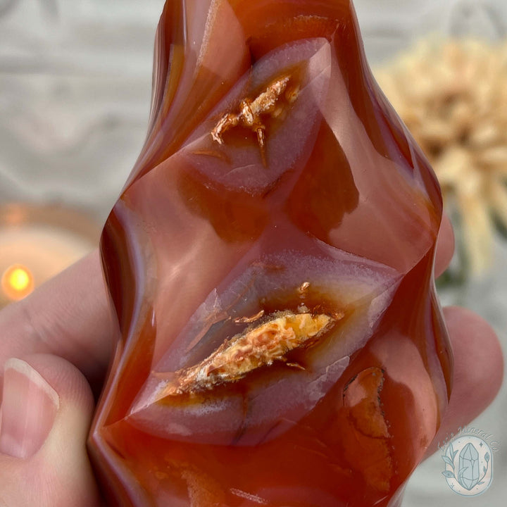 Polished Carnelian Agate Flame