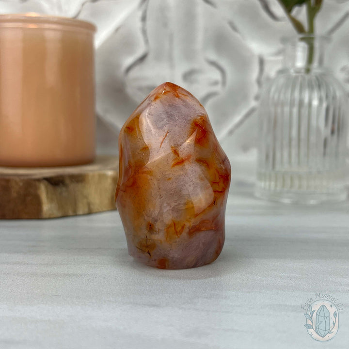 Polished Carnelian Agate Flame